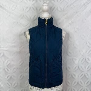 Vintage Timberland Quilted Reversible Navy Black Vest Womens Size 4